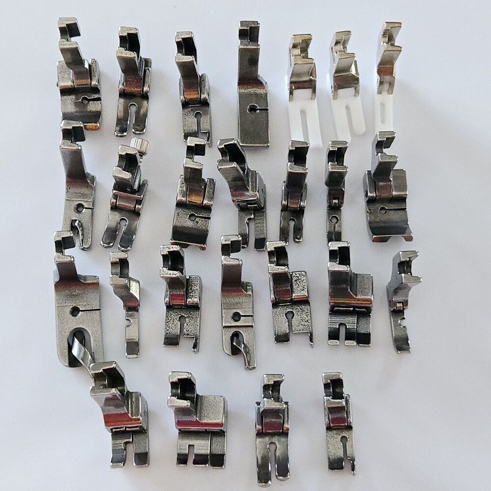 Industrial Needle Feed Sewing Machine Zipper Foot Set 25 Different + Storage Box